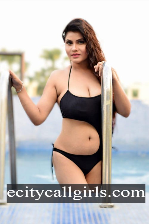Jyothika in black swimwear standing at the pool ladder, call girl in Electronic City Bangalore