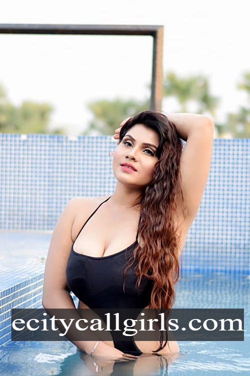 Jyothika in the swimming pool in a black swimsuit with wet wavy hair, call girl in Electronic City Bangalore